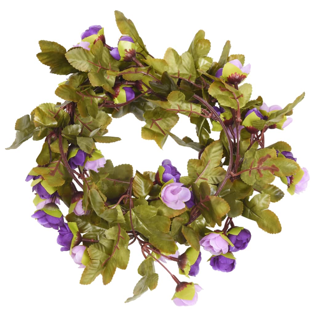 Christmas Flower Garlands 6 pcs Light Purple 215 cm