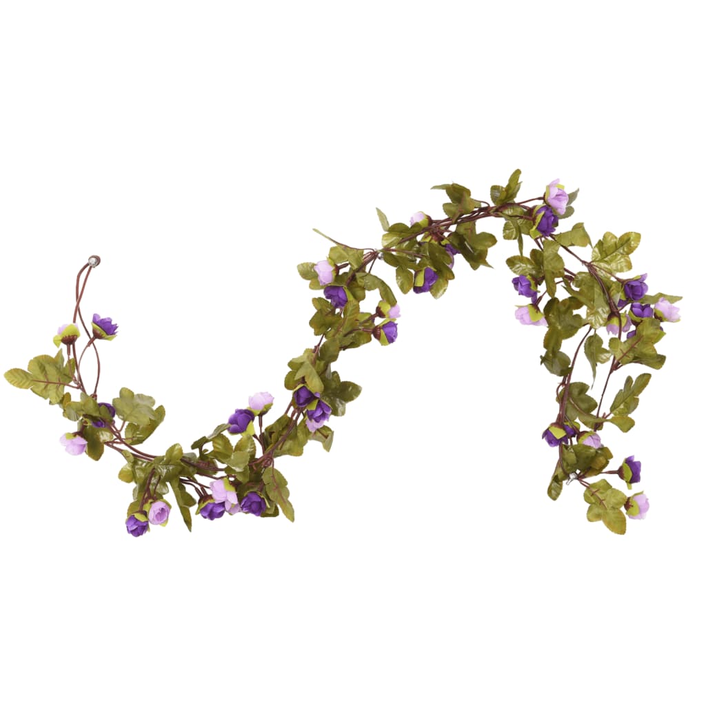 Christmas Flower Garlands 6 pcs Light Purple 215 cm