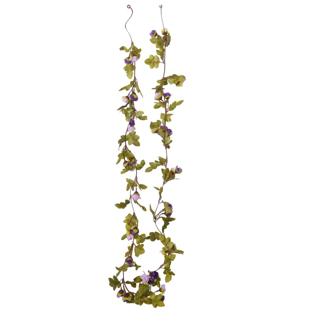 Christmas Flower Garlands 6 pcs Light Purple 215 cm