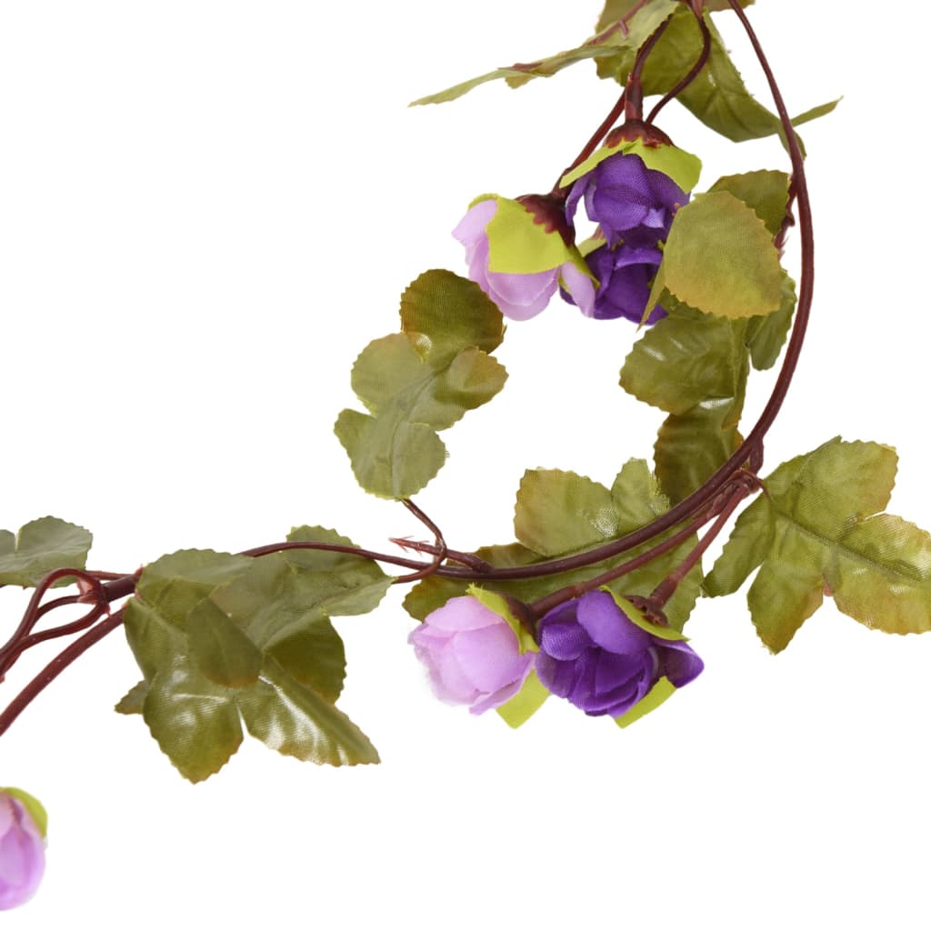 Christmas Flower Garlands 6 pcs Light Purple 215 cm