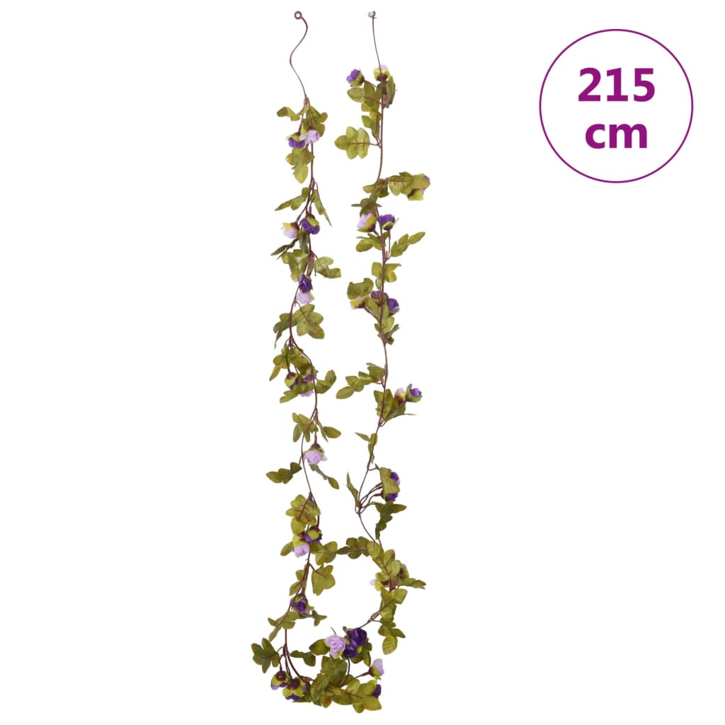 Christmas Flower Garlands 6 pcs Light Purple 215 cm