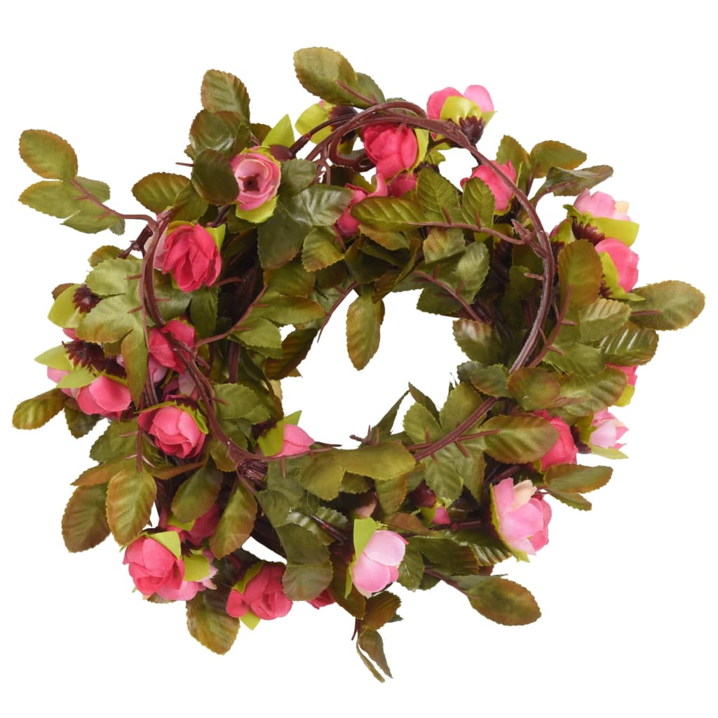 Christmas Flower Garlands 6 pcs Rose 215 cm