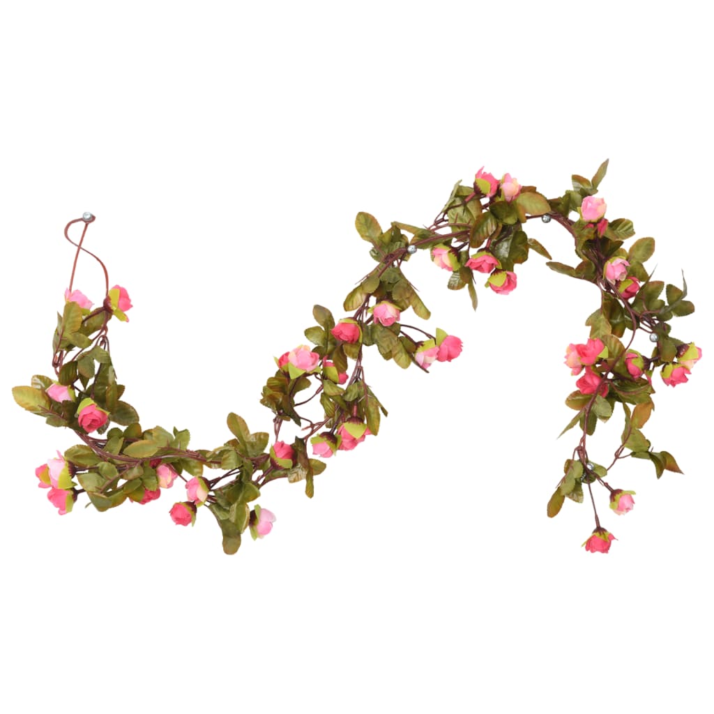 Christmas Flower Garlands 6 pcs Rose 215 cm