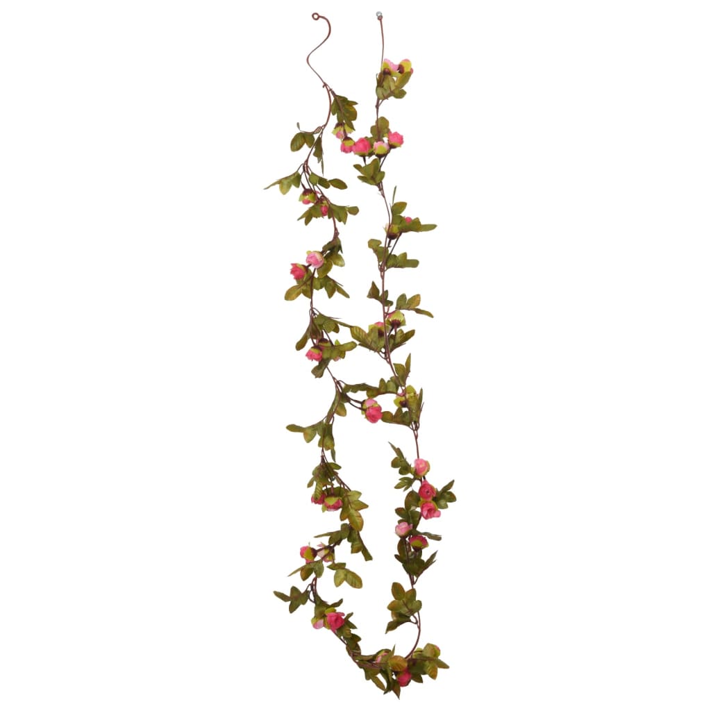 Christmas Flower Garlands 6 pcs Rose 215 cm