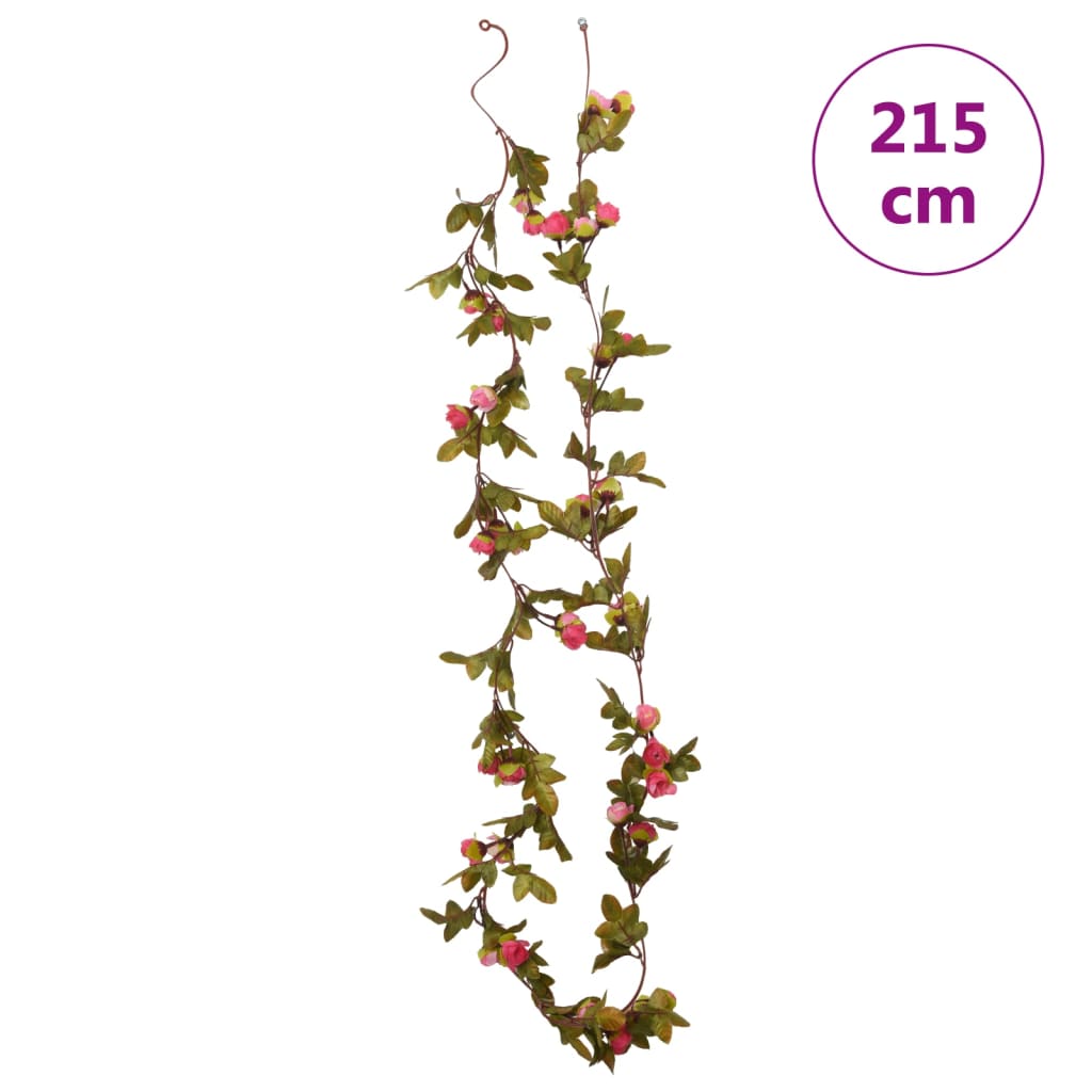 Christmas Flower Garlands 6 pcs Rose 215 cm