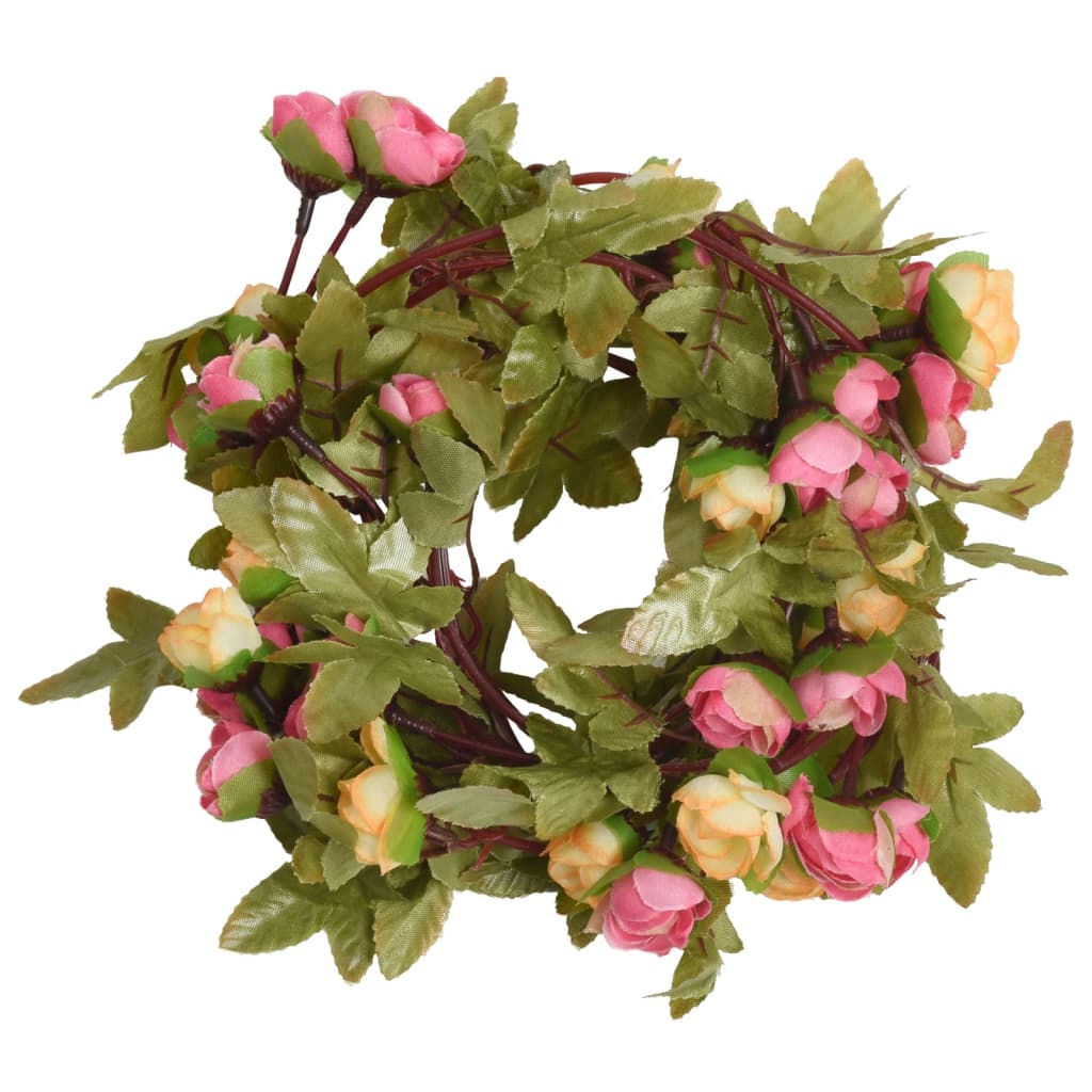 Christmas Flower Garlands 6 pcs Pink 215 cm