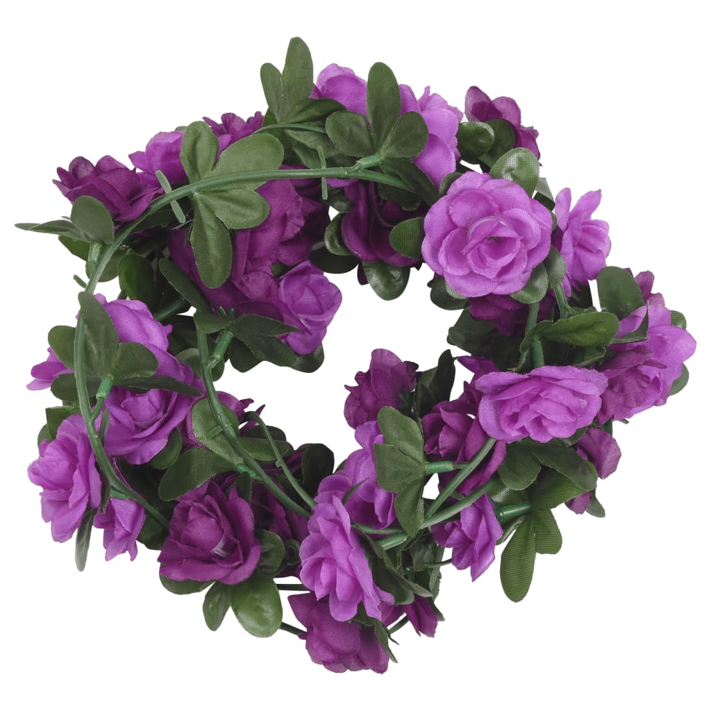 Christmas Flower Garlands 6 pcs Light Purple 240 cm