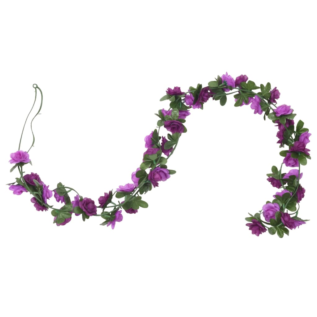 Christmas Flower Garlands 6 pcs Light Purple 240 cm