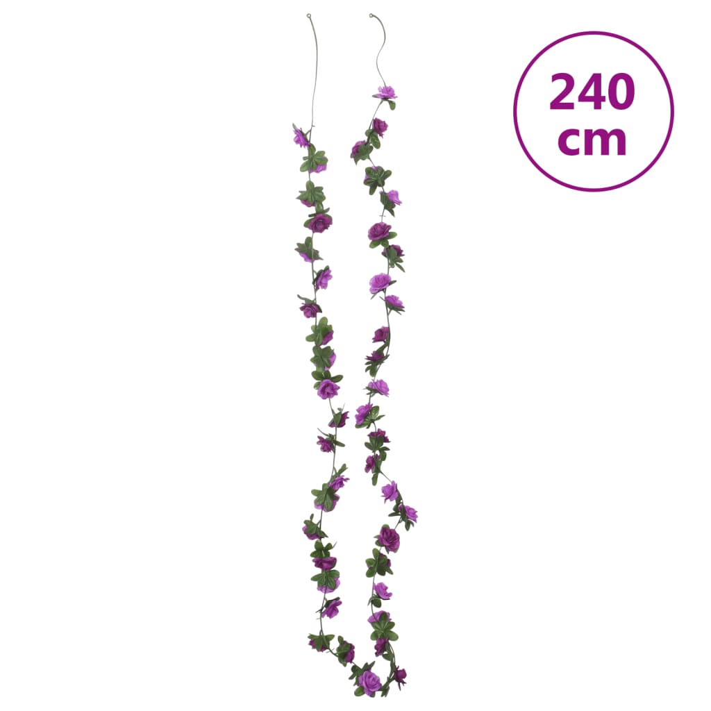 Christmas Flower Garlands 6 pcs Light Purple 240 cm