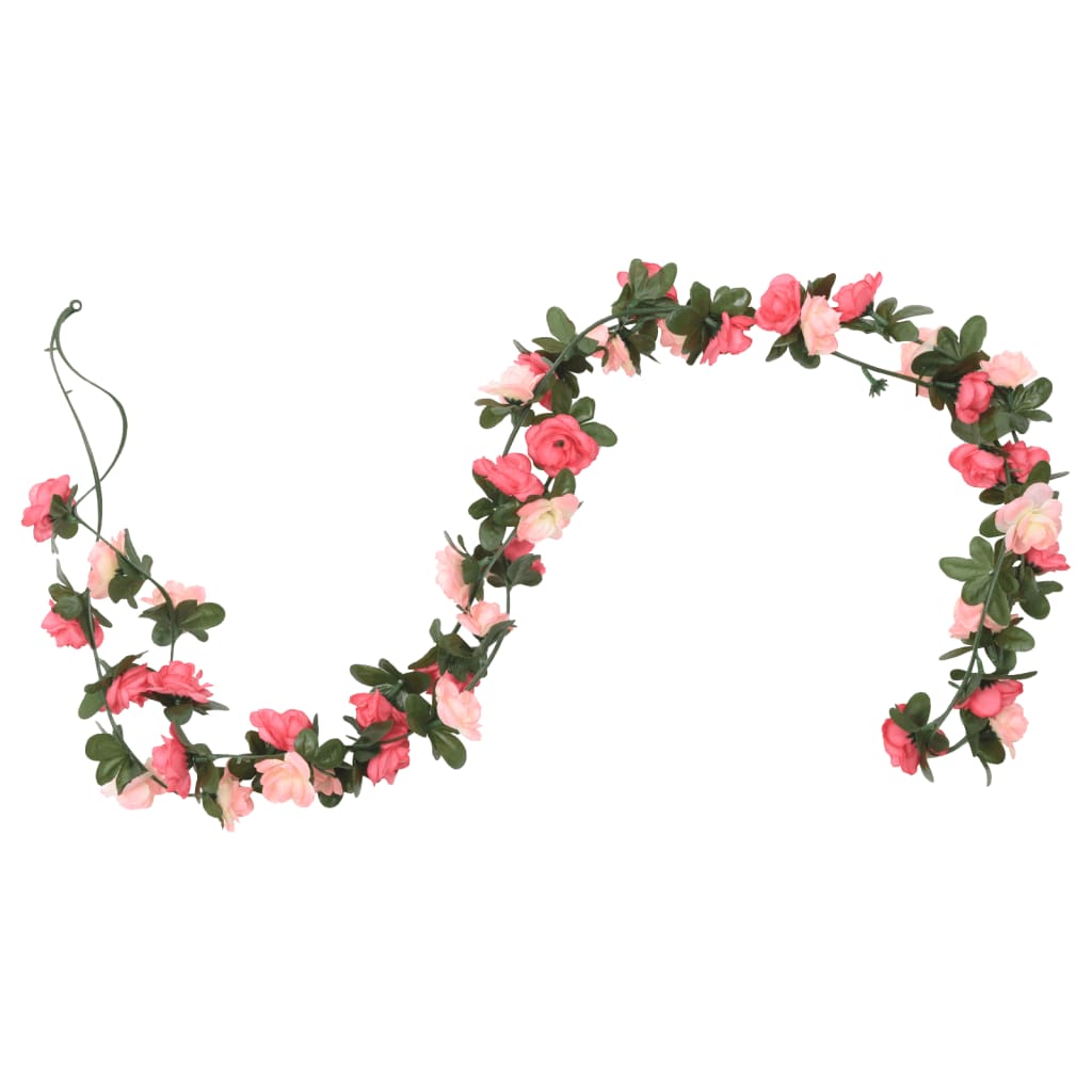 Christmas Flower Garlands 6 pcs Rose 240 cm