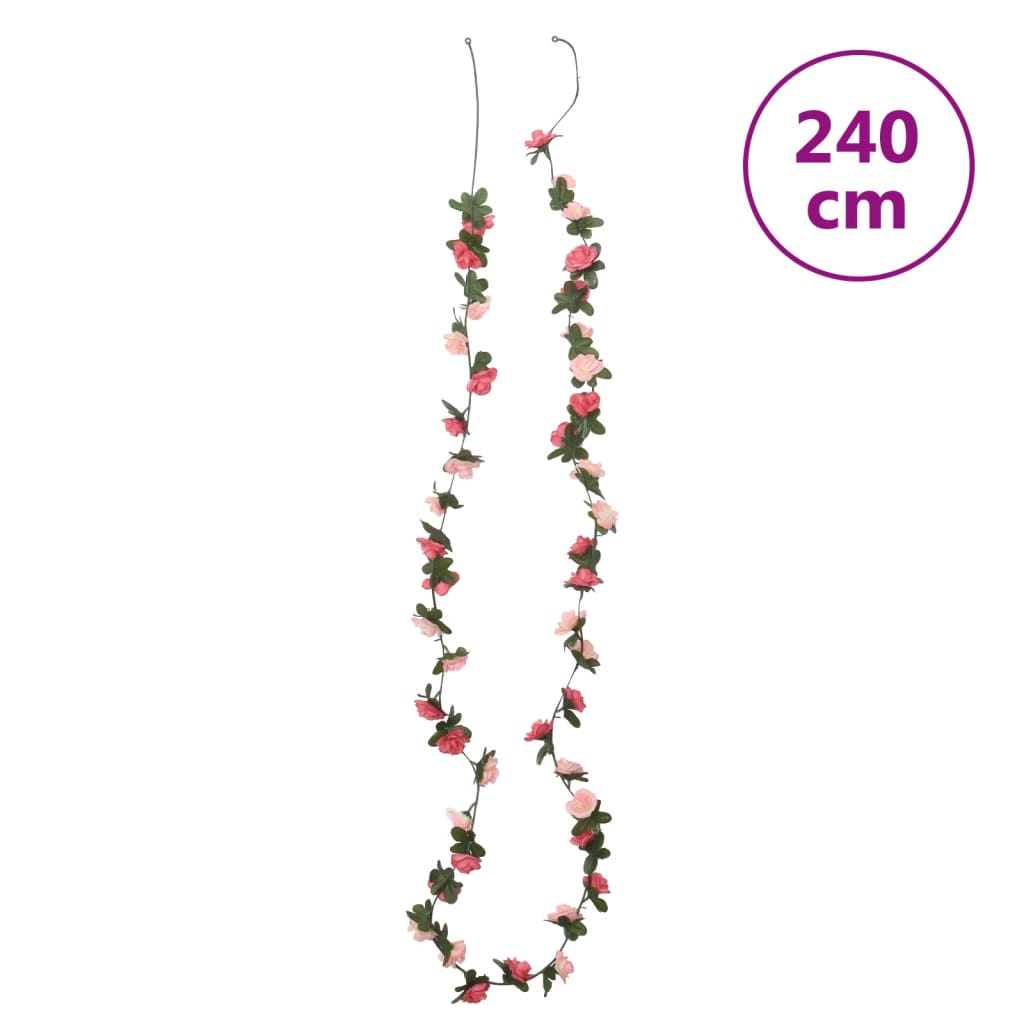 Christmas Flower Garlands 6 pcs Rose 240 cm