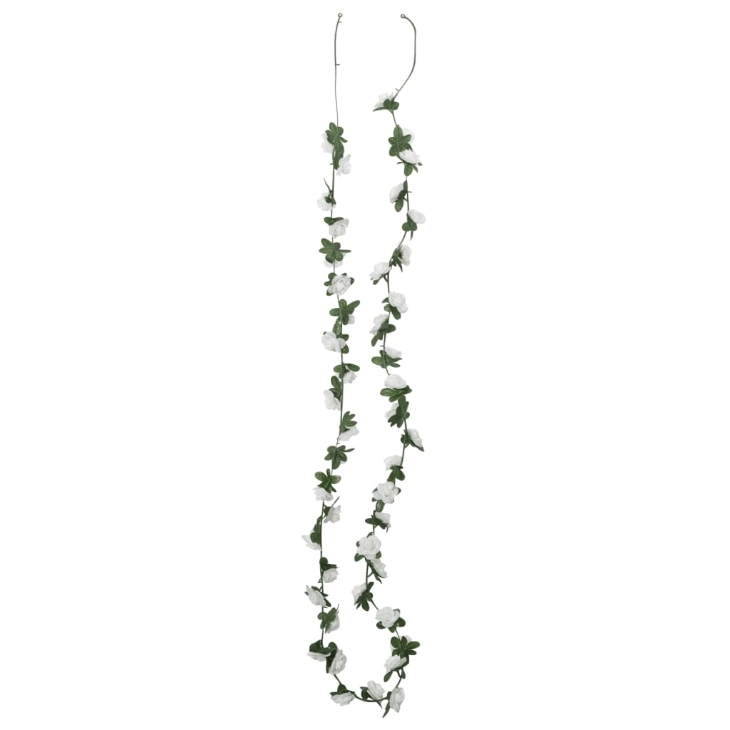 Christmas Flower Garlands 6 pcs White 240 cm