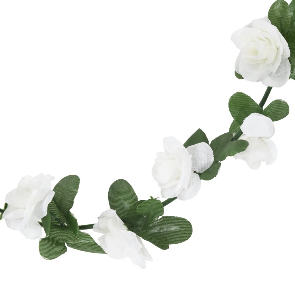 Christmas Flower Garlands 6 pcs White 240 cm