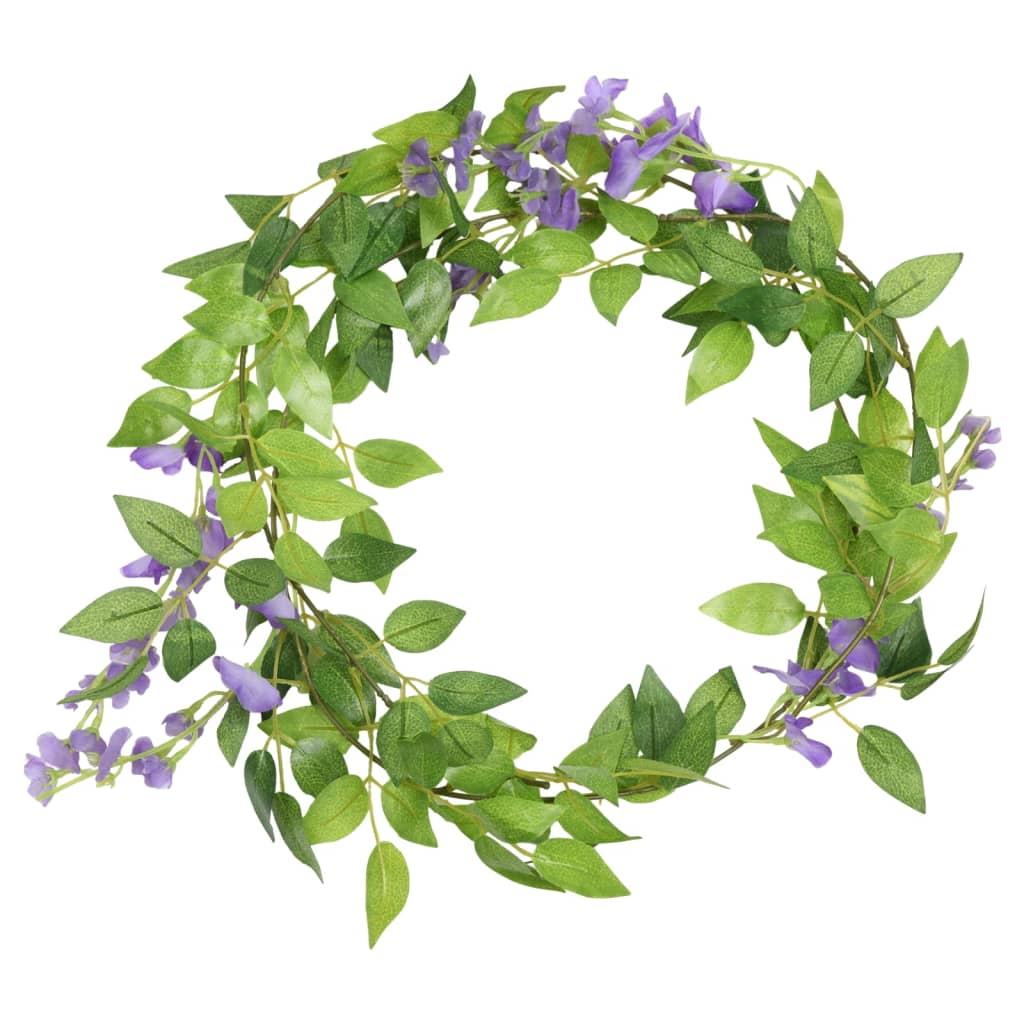 Christmas Flower Garlands 6 pcs Purple 200 cm