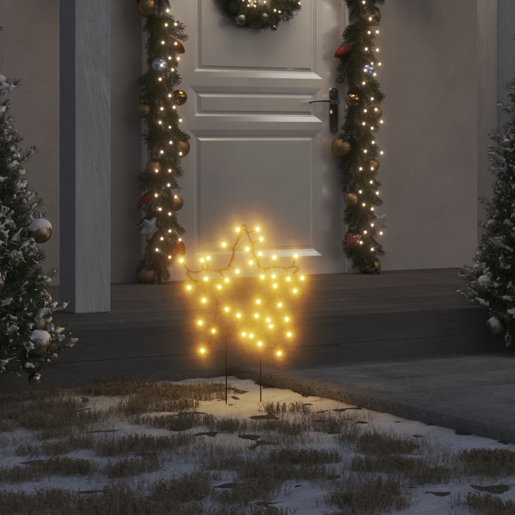 Christmas Light Decorations with Spikes 3 pcs Star 50 LEDs 29 cm