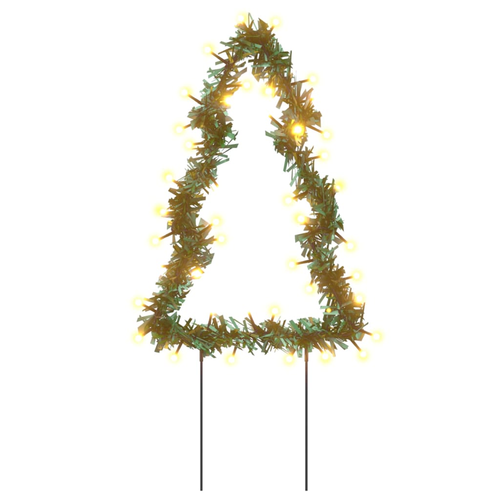 Christmas Light Decorations with Spikes 3 pcs Tree 50 LEDs 30 cm