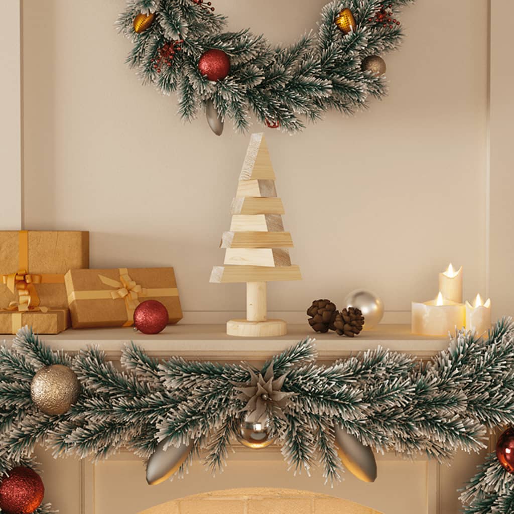 Wooden Christmas Trees for Decoration 2 pcs 30 cm Solid Wood Pine