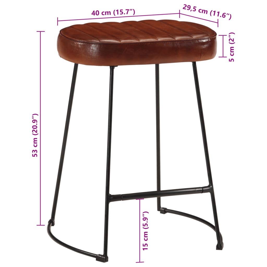 Bar Stools 2 pcs Dark Brown 40x29.5x53 cm