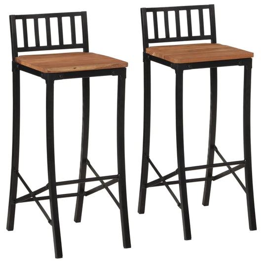 Bar Chairs 2 pcs Solid Wood Acacia