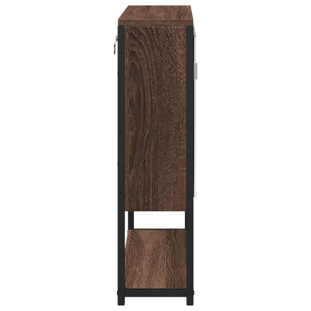 Bathroom Mirror Cabinet Brown Oak 60x16x60 cm Engineered Wood