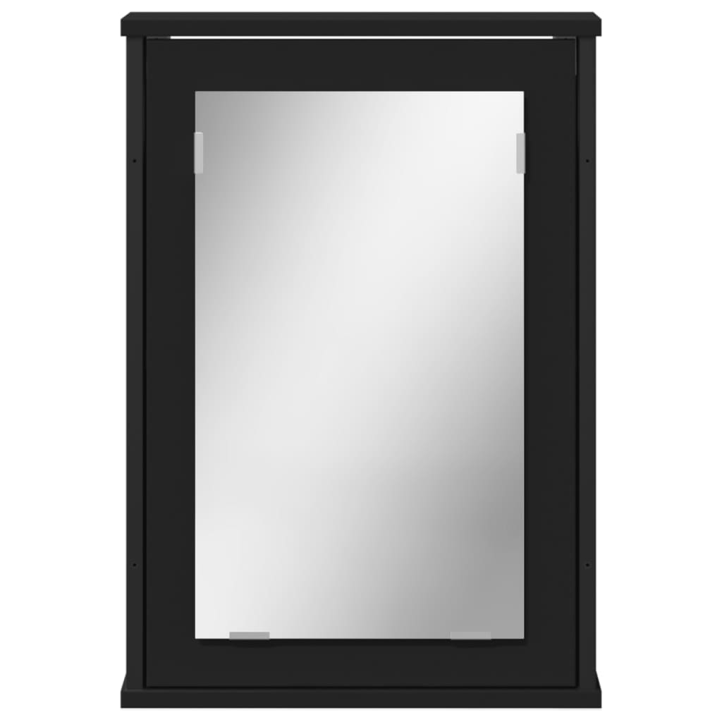 Bathroom Mirror Cabinet Black 42x12x60 cm Engineered Wood