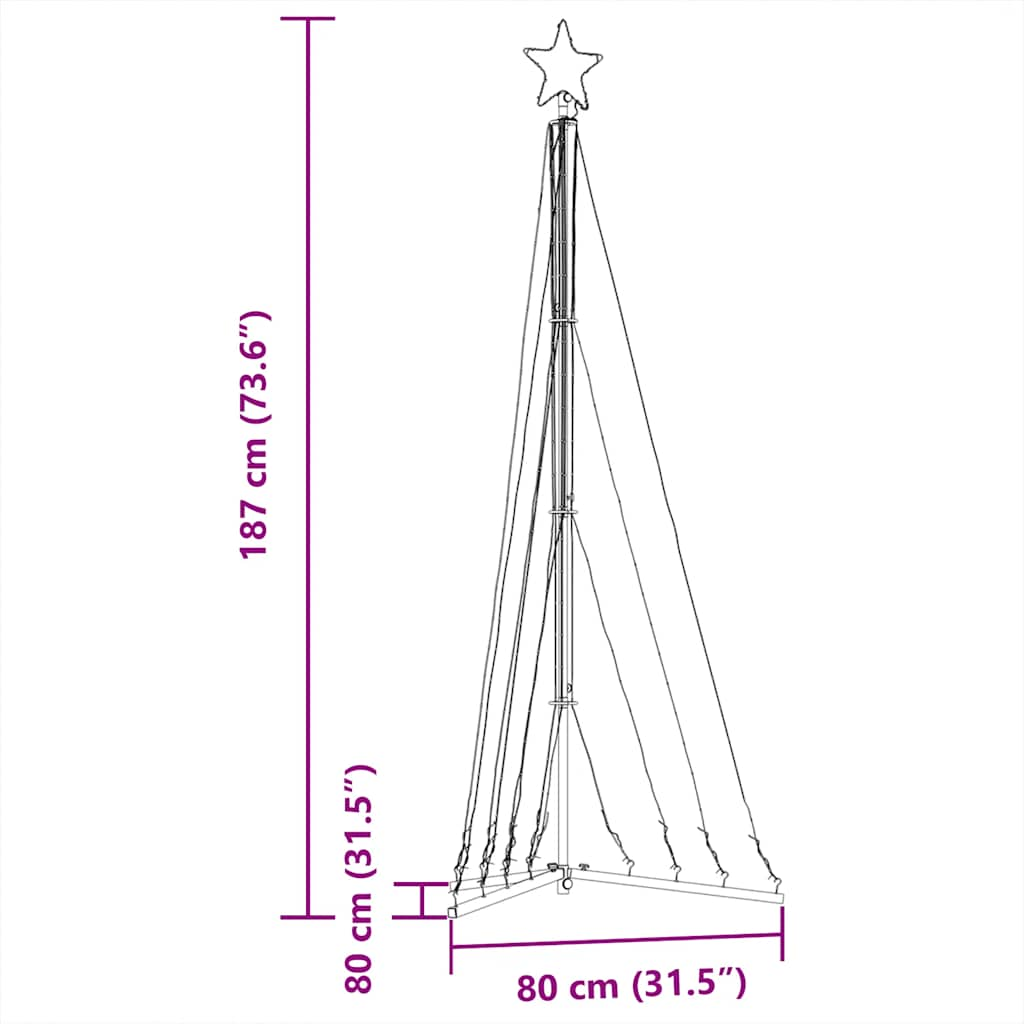 LED Christmas Tree 339 LEDs Cold White 187 cm