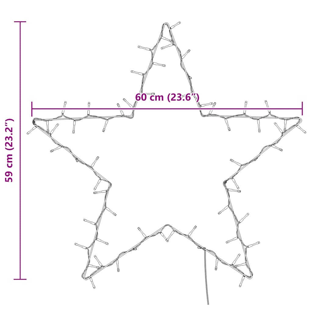 Christmas Lights Star Silhouette 80 LEDs Warm White