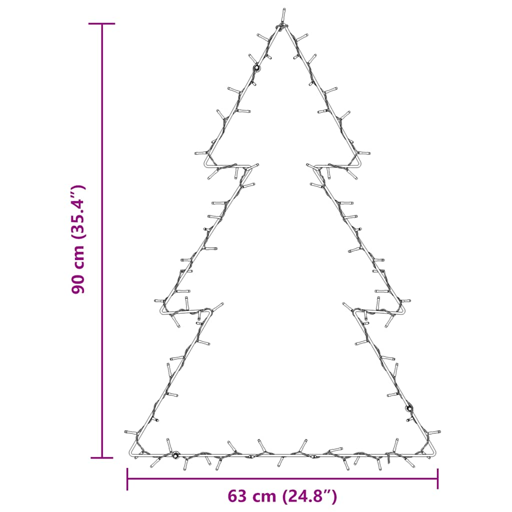 Christmas Lights Christmas Tree Silhouette 115 LEDs Warm White