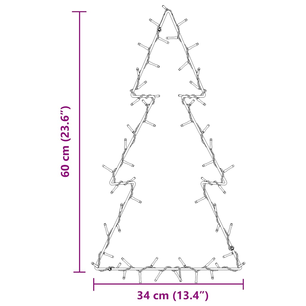 Christmas Lights Christmas Tree Silhouette 80 LEDs Warm White