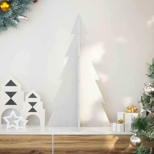 Wooden Christmas Tree for Decoration White 80 cm Solid Wood Pine