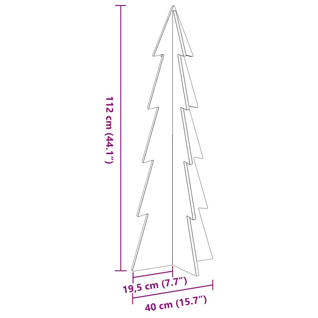 Wooden Christmas Tree for Decoration White 112 cm Solid Wood Pine