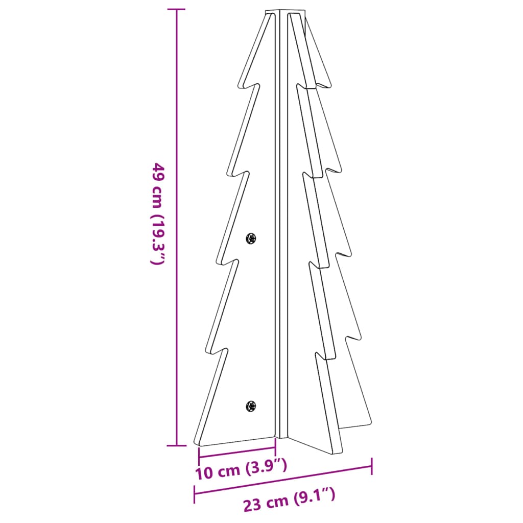 Wooden Christmas Tree for Decoration 49 cm Solid Wood Pine