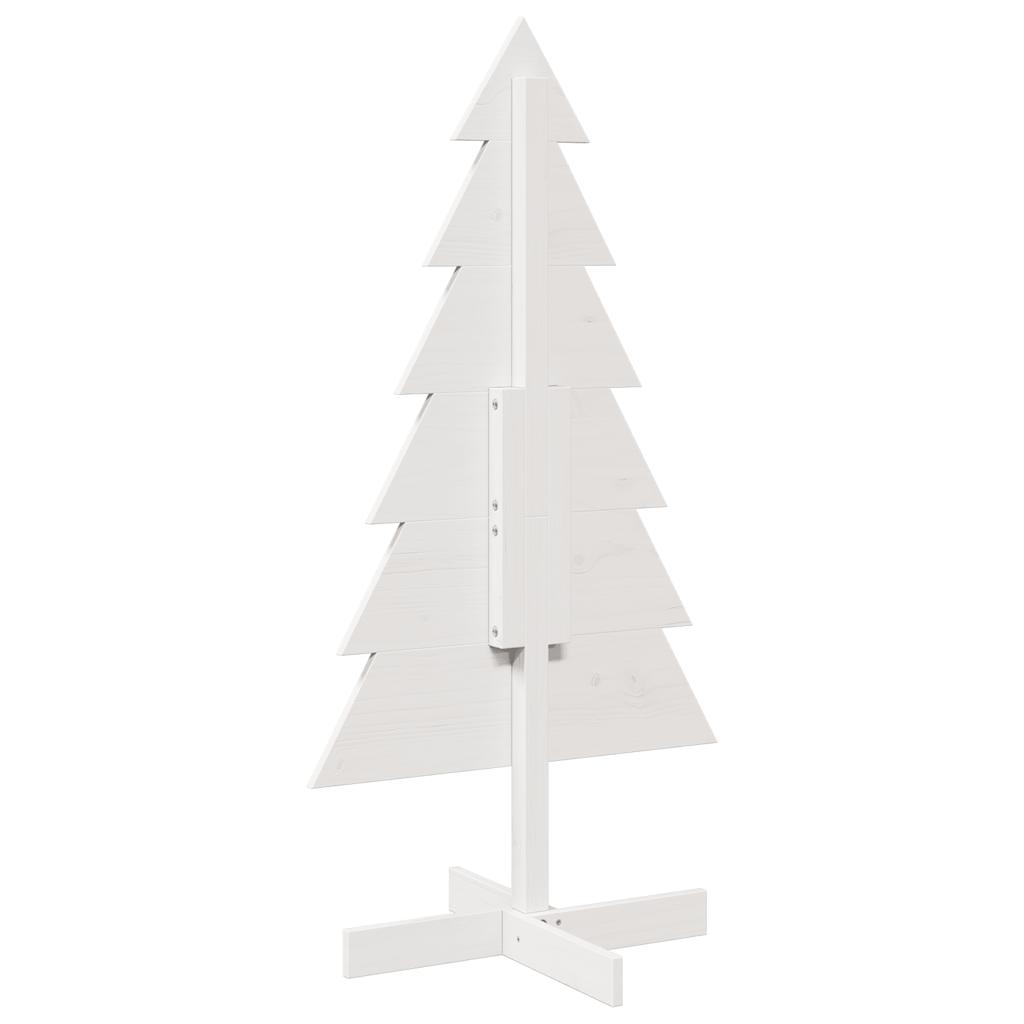 Wooden Christmas Tree for Decoration White 120 cm Solid Wood Pine