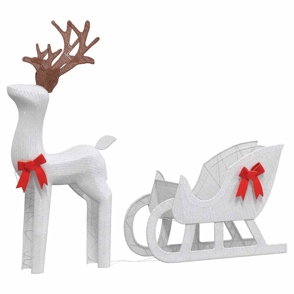 Christmas Decoration Reindeer and Sleigh 100 LEDs Cold White